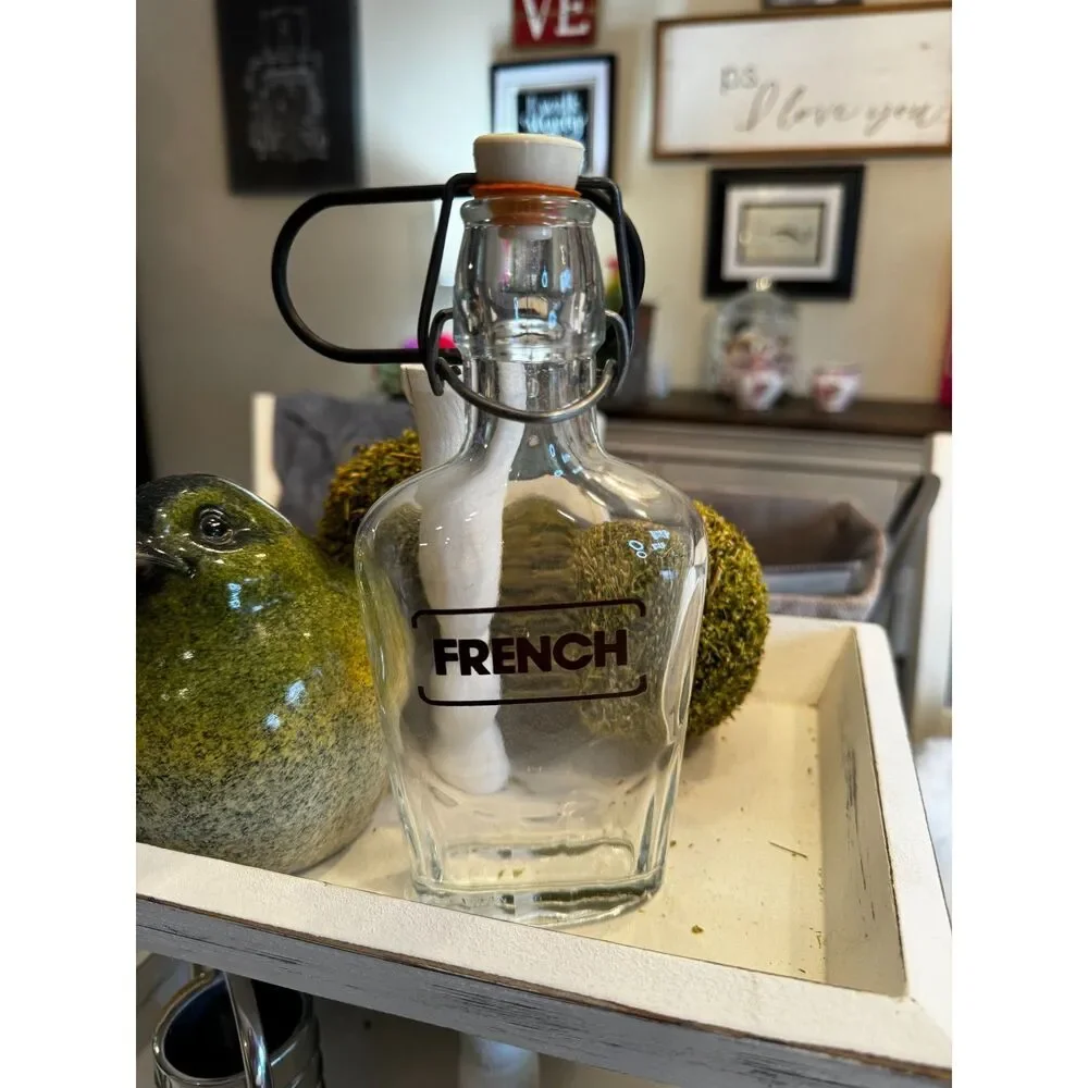 Gorgeous vintage glass bottle marked French must see